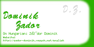 dominik zador business card